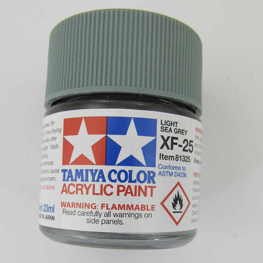 TAM81325 XF-25 Flat Light Sea Grey Acrylic Paint 23ml Bottle Hobby Paint Tamiya Main Image