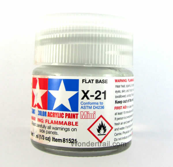 TAM81521PT Mini X-21 Acrylic Flat Base 10ml (1/3oz) Bottle Hobby Paint Tamiya Main Image