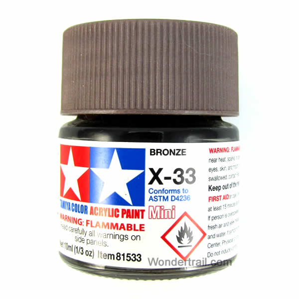 TAM81533PT Mini X-33 Bronze Acrylic 10ml (1/3oz) Bottle Hobby Paint Tamiya Main Image