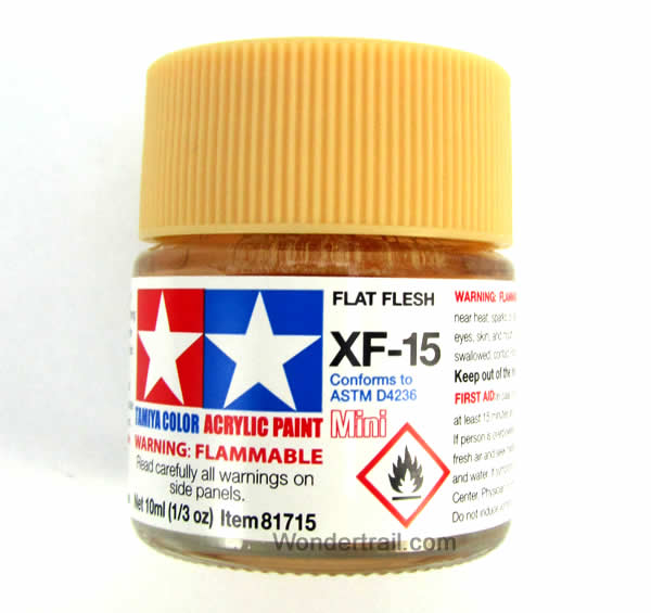 TAM81715 Mini XF-15 Flat Flesh Acrylic 10ml (1/3oz) Bottle Hobby Paint Tamiya Main Image