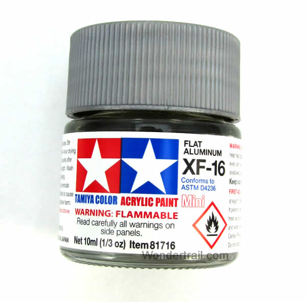 TAM81716PT Mini XF-16 Flat Aluminum Acrylic 10ml (1/3oz) Bottle Hobby Paint Tamiya Main Image