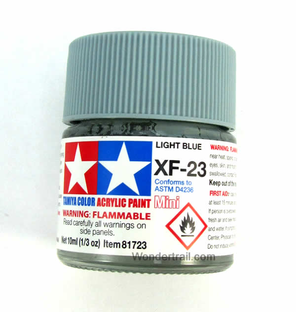 TAM81723PT Mini XF-23 Flat Light Blue Acrylic 10ml (1/3oz) Bottle Hobby Paint Tamiya Main Image