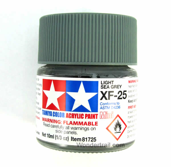 TAM81725PT Mini XF-25 Flat Light Sea Grey Acrylic 10ml (1/3oz) Bottle Hobby Paint Tamiya Main Image