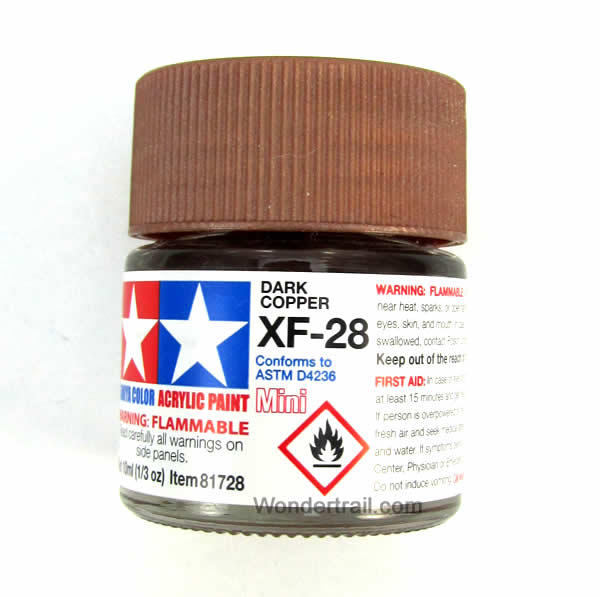 TAM81728PT Mini XF-28 Dark Copper Acrylic 10ml (1/3oz) Bottle Hobby Paint Tamiya Main Image