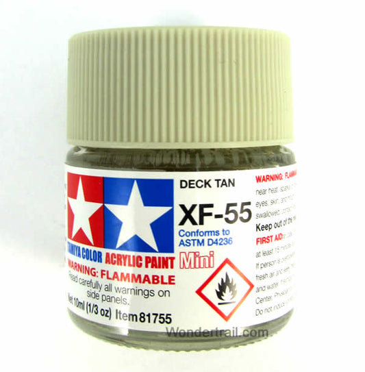 TAM81755PT XF-55 Mini Flat Deck Tan Acrylic 10ml (1/3oz) Bottle Hobby Paint Tamiya Main Image