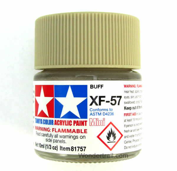 TAM81757 XF-57 Mini Flat Buff Acrylic 10ml (1/3oz) Bottle Hobby Paint Tamiya Main Image