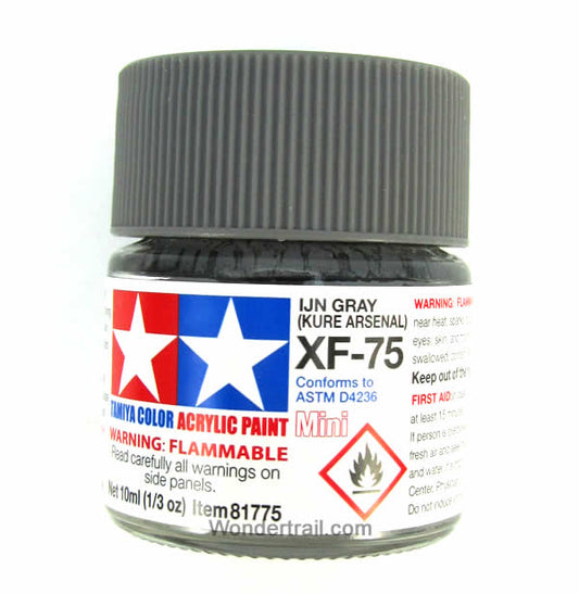 TAM81775 XF-75 Mini IJN Gray Kure Arsenal Acrylic 10ml (1/3oz) Bottle Hobby Paint Tamiya Main Image