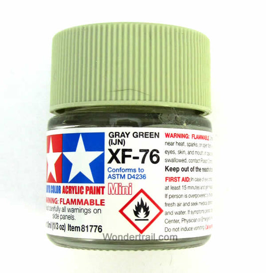 TAM81776 XF-76 Mini IJN Gray-Green Acrylic 10ml (1/3oz) Bottle Hobby Paint Tamiya Main Image