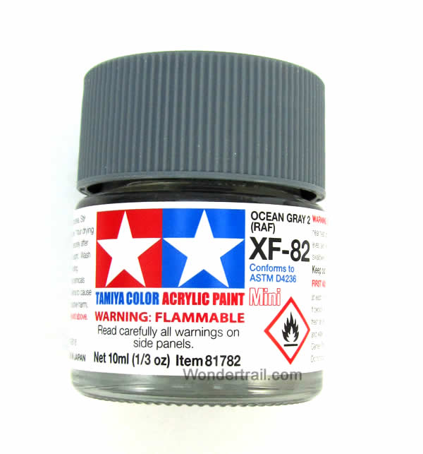 TAM81782 XF-82 Mini RAF Ocean Gray 2 Acrylic 10ml (1/3oz) Bottle Hobby Paint Tamiya Main Image