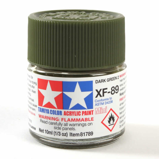 TAM81789 XF-89 Flat Dark Green 10ml Mini Bottle Tamiya Main Image