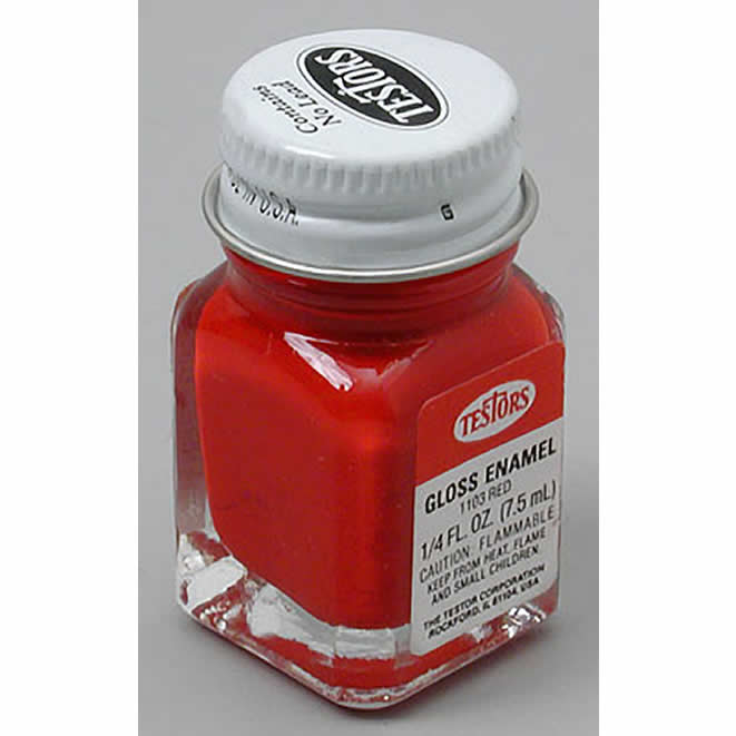 TES1103 Red Gloss Enamel Paint .25oz Bottle Testors Paints Main Image