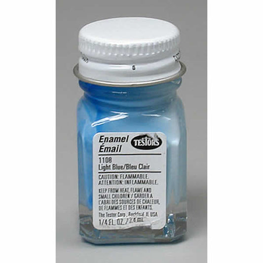TES1108 Light Blue Gloss Enamel Paint .25oz Bottle Testors Paints Main Image