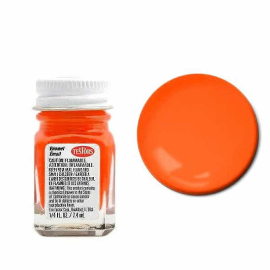 TES1173TT Orange Flourescent Enamel Paint .25oz Jar Testors Main Image