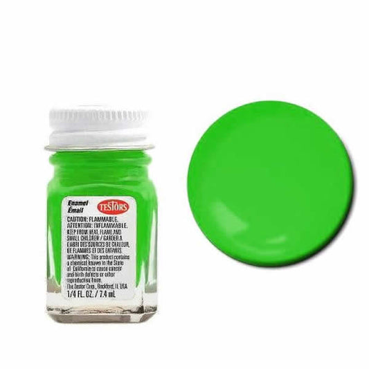 TES1174TT Green Flourescent Enamel Paint .25oz Jar Testors Main Image
