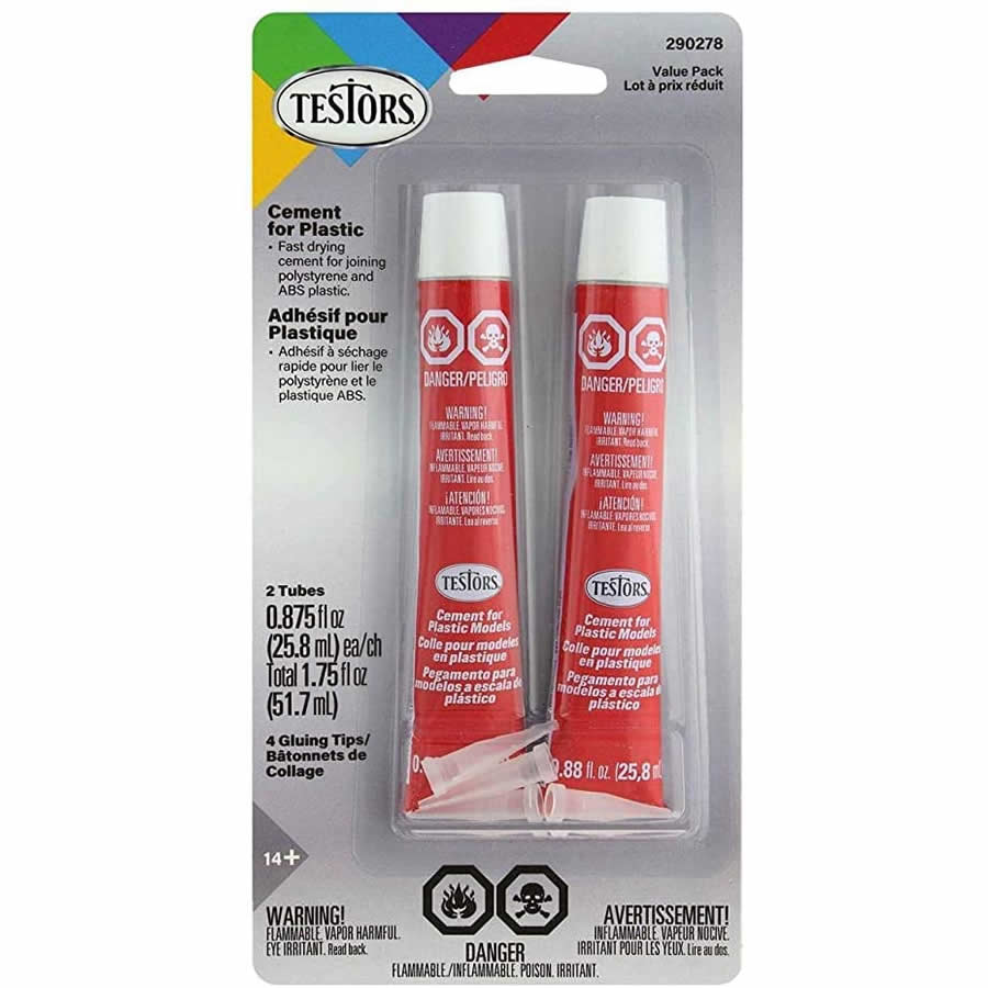 TES3509 Plastic Cement 2 Tube Value Pack 7/8 Ounce Each Testors Main Image