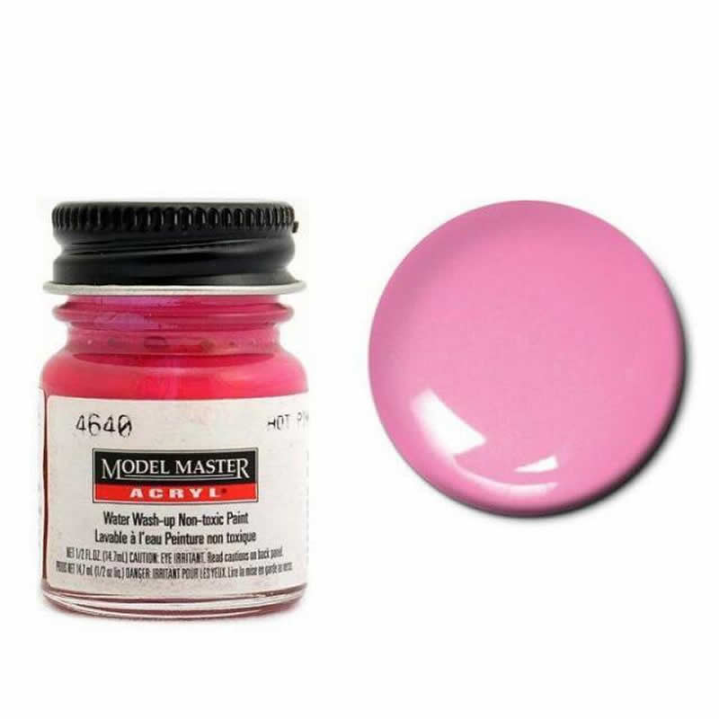 TES4640 Model Master Hot Pink Acrylic Paint .5 oz (14.7ml) Glass Jar Testors Main Image