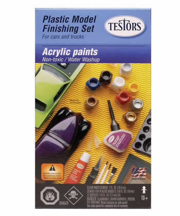 TES9163 Deluxe Acrylic 12 Color Finishing Set Testors