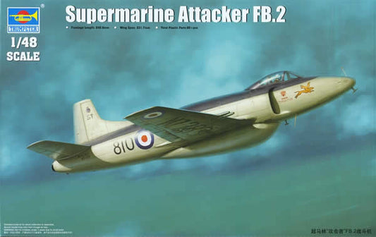 TRP02867 Supermarine Attacker FB.2 Fighter 1/48 Scale Plastic Model Kit Trumpeter Main Image