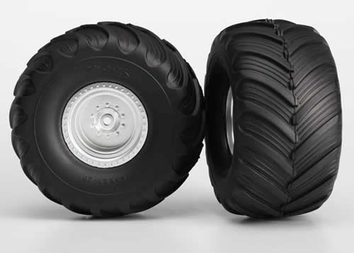 TX3663 Tires And Wheels, Assembled Electric Rear Traxxis Main Image