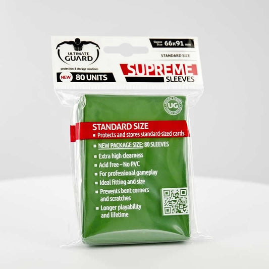 UGDDPR010118 Supreme Soft Sleeves Green Pack of 80 Sleeves Main Image