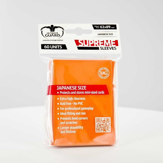 UGDDPS010068 Supreme Soft Japanese Size Sleeves Orange 62mm x 89mm Pack of 60 Sleeves Main Image