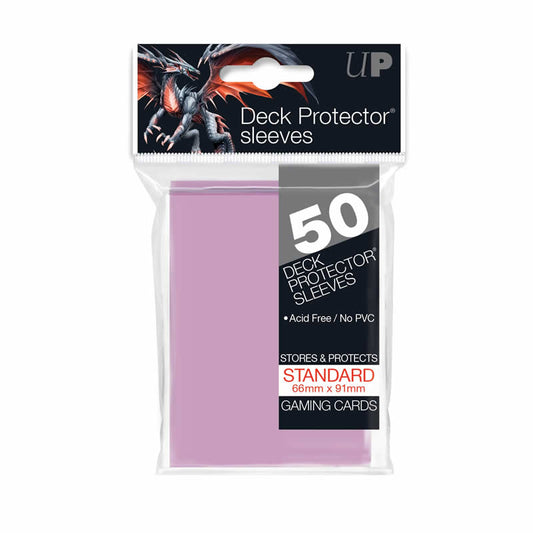 UPR15257 Bright Pink Standard Deck Card Protector Sleeves 66mm x 91mm 50ct Main Image