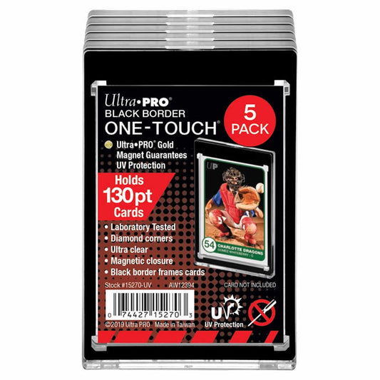 UPR15270 Card Holder Black Border One Touch for 3.5 x 2.5 Cards Pack of 5 Main Image