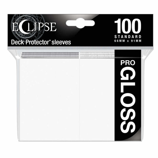 UPR15600 Arctic White Gloss Standard Sleeves 66mm x 91mm 100-sleeves Single Pack Eclipse Main Image