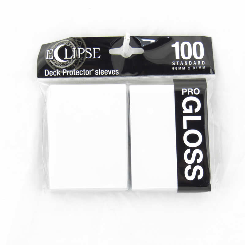 UPR15600 Arctic White Gloss Standard Sleeves 66mm x 91mm 100-sleeves Single Pack Eclipse 2nd Image