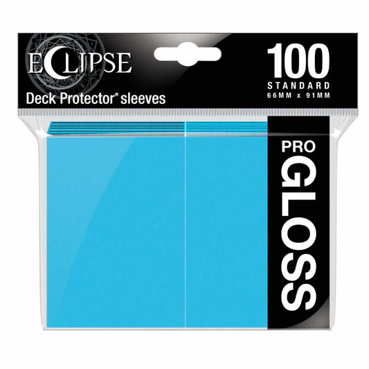 UPR15603 Sky Blue Gloss Standard Sleeves 66mm x 91mm 100-sleeves Single Pack Eclipse Main Image