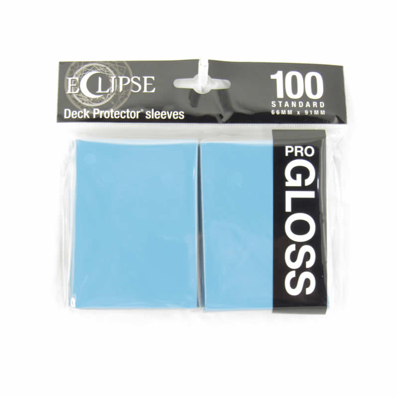 UPR15603 Sky Blue Gloss Standard Sleeves 66mm x 91mm 100-sleeves Single Pack Eclipse 2nd Image