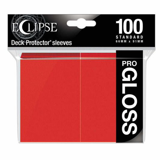 UPR15604 Apple Red Gloss Standard Sleeves 66mm x 91mm 100-sleeves Single Pack Eclipse Ultra Pro Main Image