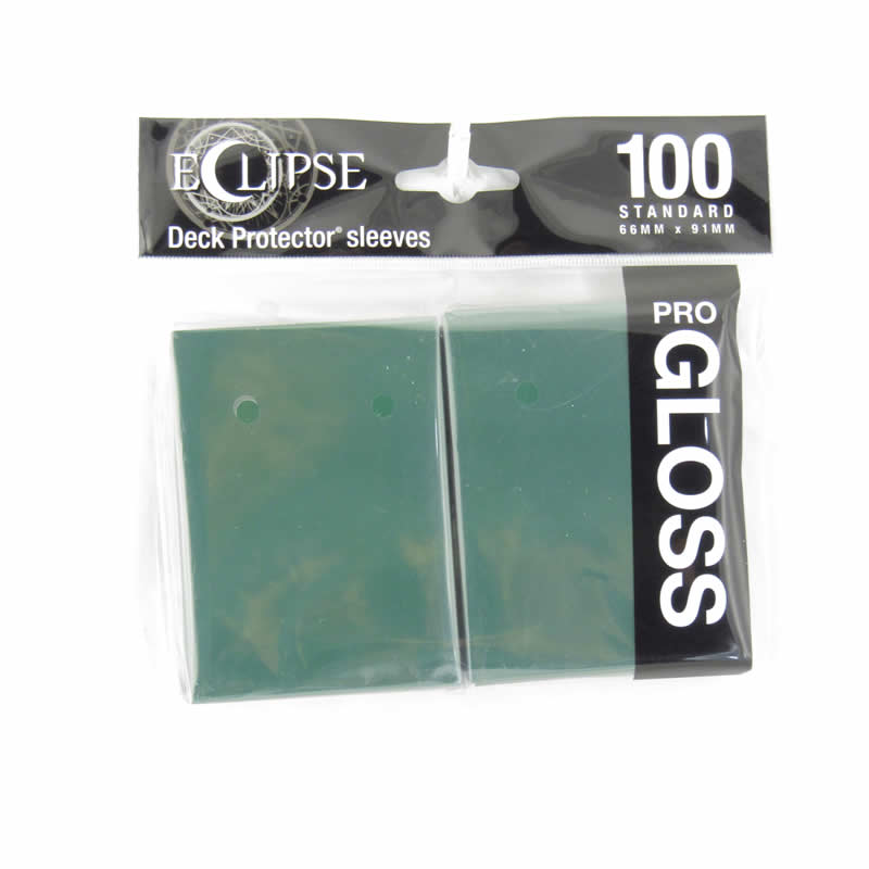 UPR15605 Forest Green Gloss Standard Sleeves 66mm x 91mm 100-sleeves Single Pack Eclipse 2nd Image