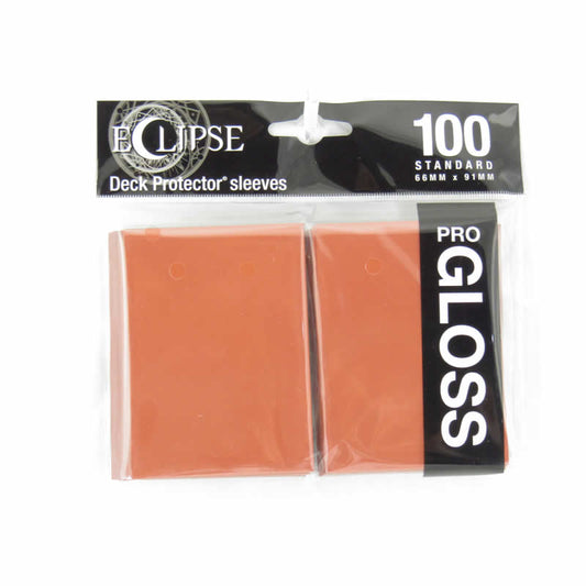 UPR15607 Pumpkin Orange Gloss Standard Sleeves 66mm x 91mm 100-sleeves Single Pack Eclipse Main Image