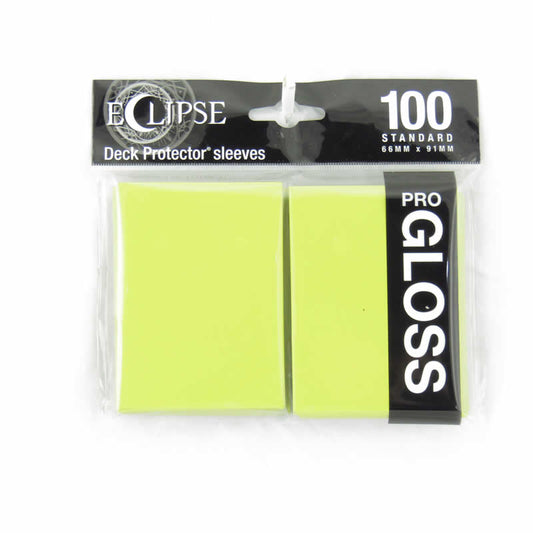 UPR15608 Lemon Yellow Gloss Standard Sleeves 66mm x 91mm 100-sleeves Single Pack Eclipse Main Image