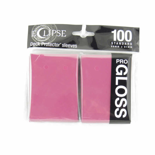 UPR15609 Hot Pink Gloss Standard Sleeves 66mm x 91mm 100-sleeves Single Pack Eclipse Main Image