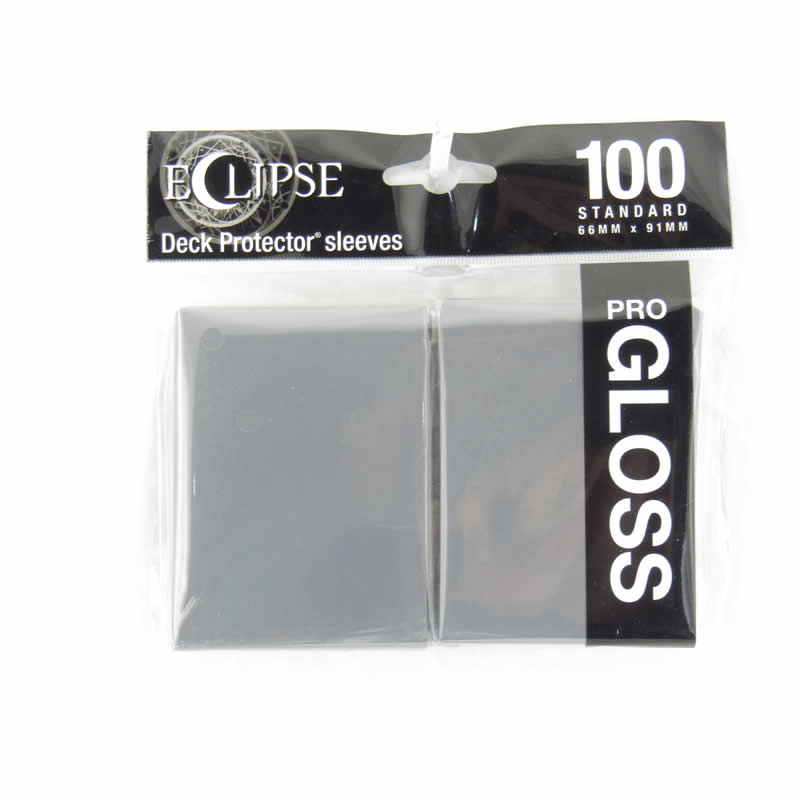 UPR15611 Smoke Grey Gloss Standard Sleeves 66mm x 91mm 100-sleeves Single Pack Eclipse 2nd Image