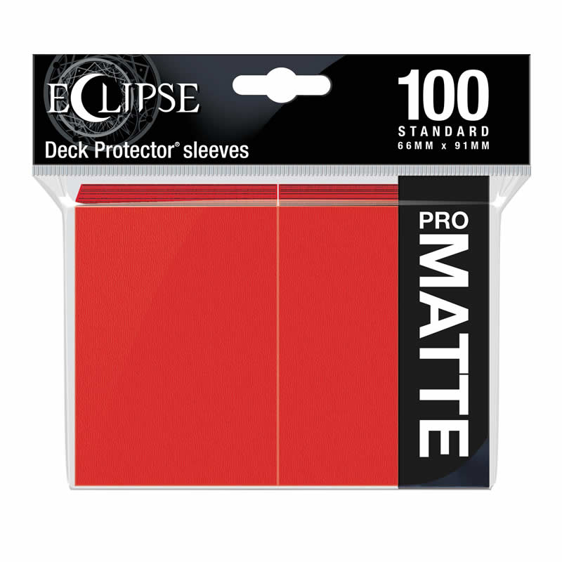 UPR15616 Eclipse Apple Red Matte Standard Sleeves 100 Count Pack Main Image