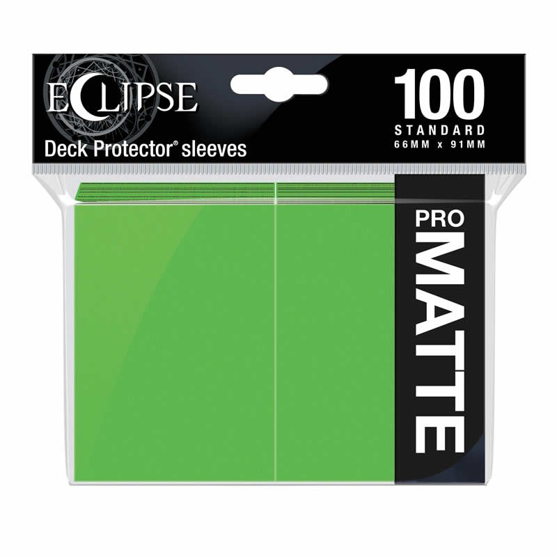 UPR15618 Eclipse Lime Green Matte Standard Sleeves 100 Count Pack Main Image