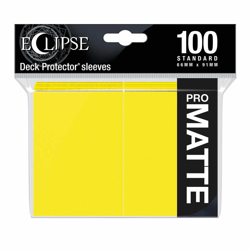 UPR15620 Eclipse Lemon Yellow Matte Standard Sleeves 100 Count Pack Main Image
