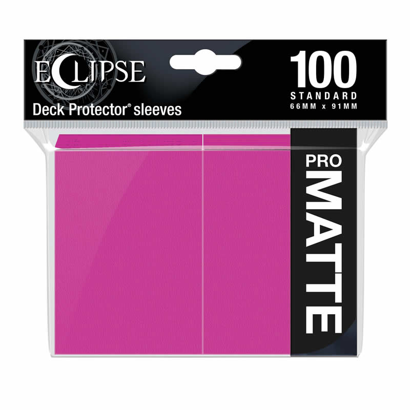UPR15621 Eclipse Hot Pink Matte Standard Sleeves 100 Count Pack Main Image
