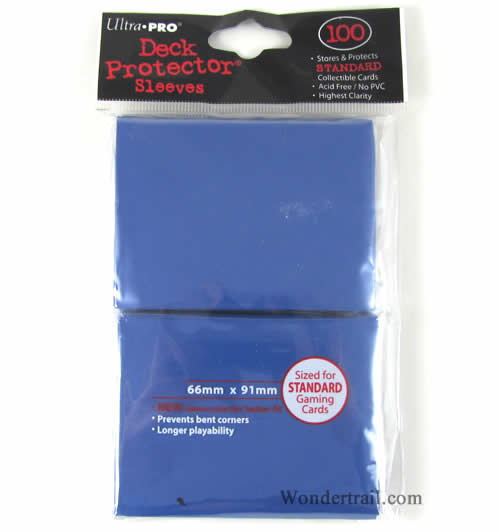 UPR82692 Blue Standard Card Sleeves 100 Count Pack Ultra Pro Main Image