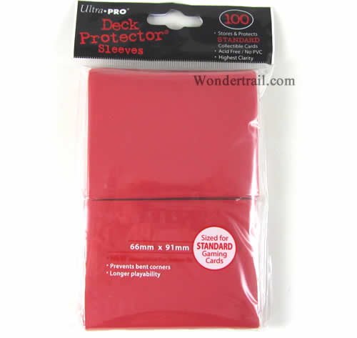 UPR82694 Red Standard Card Sleeves 100 Count Pack Ultra Pro Main Image