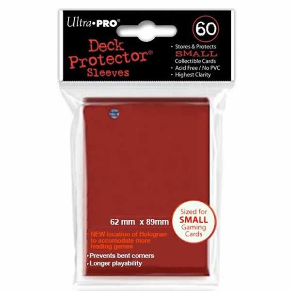 UPR82967 Red Small Card Sleeves 60 Count Ultra Pro Main Image