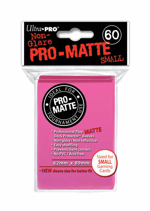 UPR84148 Bright Pink Pro-Matte Small Card Sleeves 60 Count Main Image