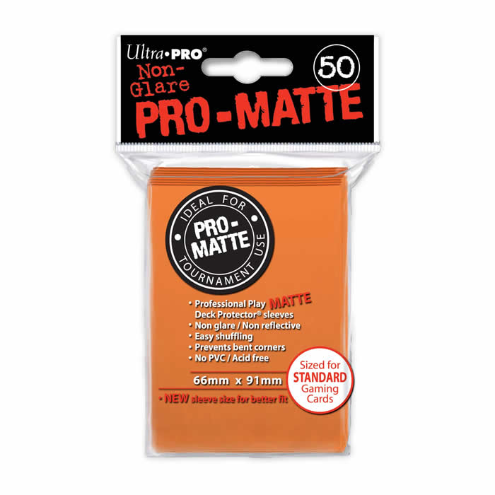 UPR84184 Orange Pro-Matte Standard Card Sleeves 50 Count Main Image