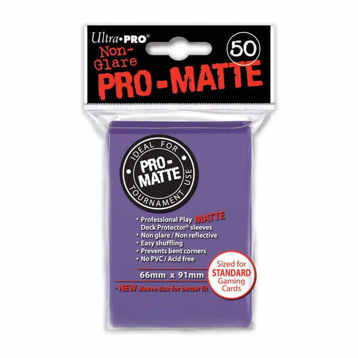 UPR84187 Purple Pro-Matte Standard Card Sleeves 50 Count Ultra Pro Main Image