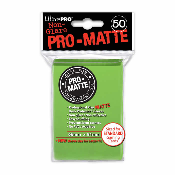 UPR84190 Lime Green Pro-Matte Standard Card Sleeves 50 Count Main Image