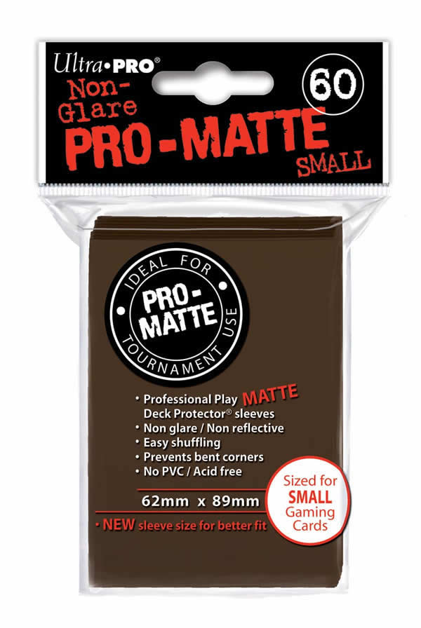 UPR84271 Brown Pro-Matte Small Card Sleeves 60 Count Ultra Pro Main Image