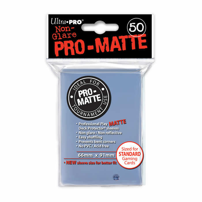 UPR84490 Pro Matte Clear Standard Card Sleeves 50 Count Ultra Pro